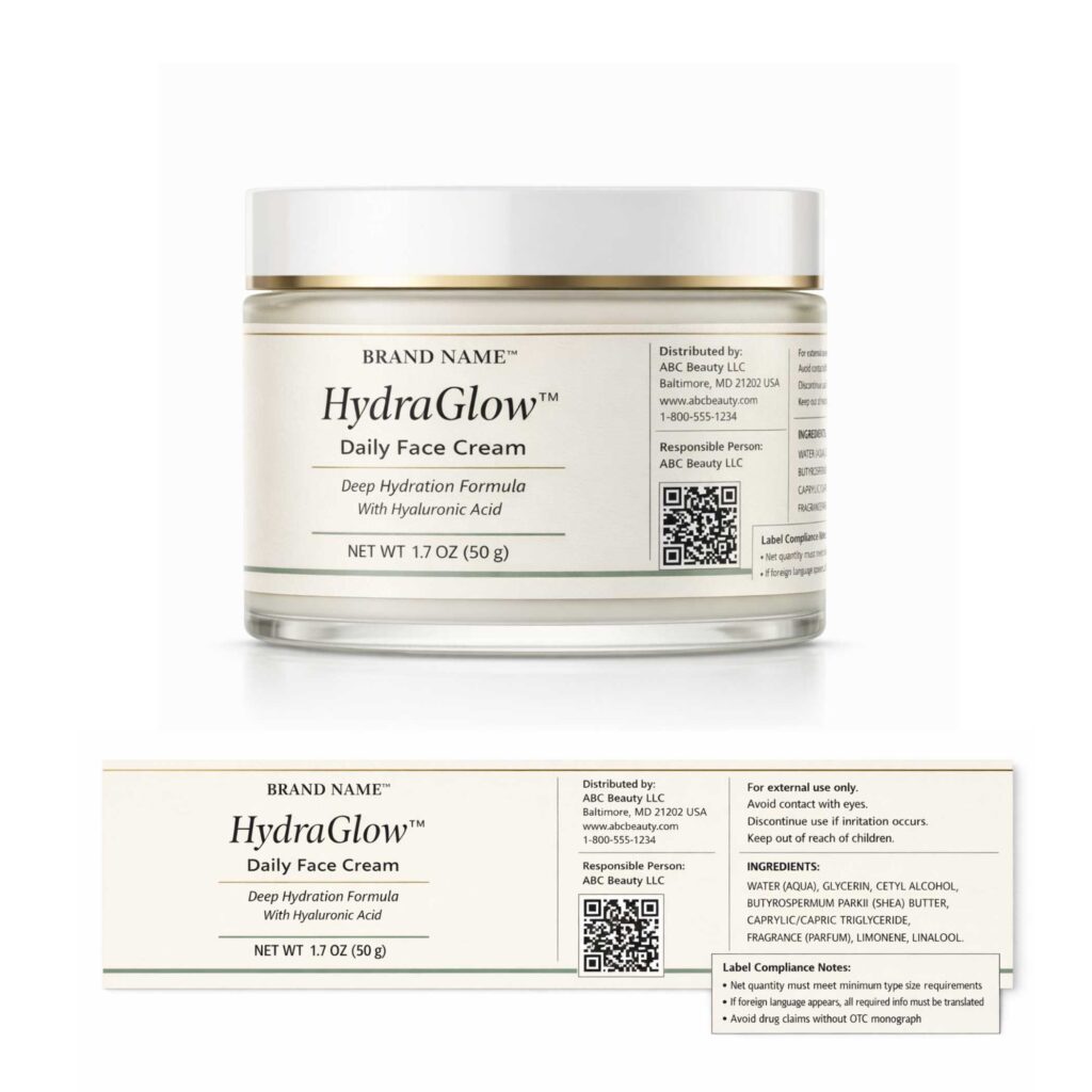 MoCRA Cosmetic Label Template